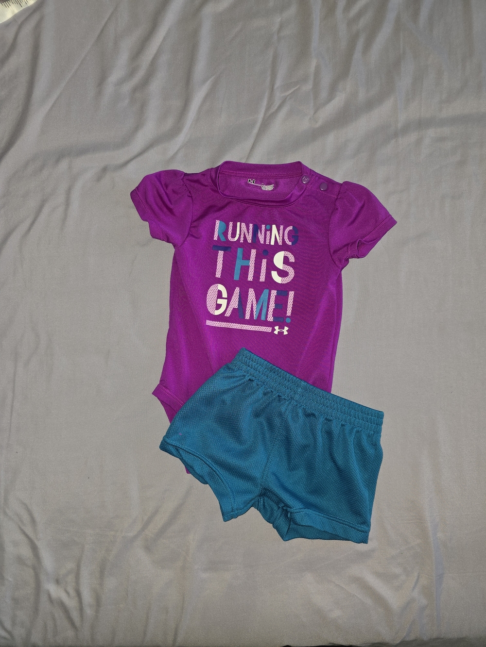 Under Armour Purple and Teal Girls' Matching Athletic Set